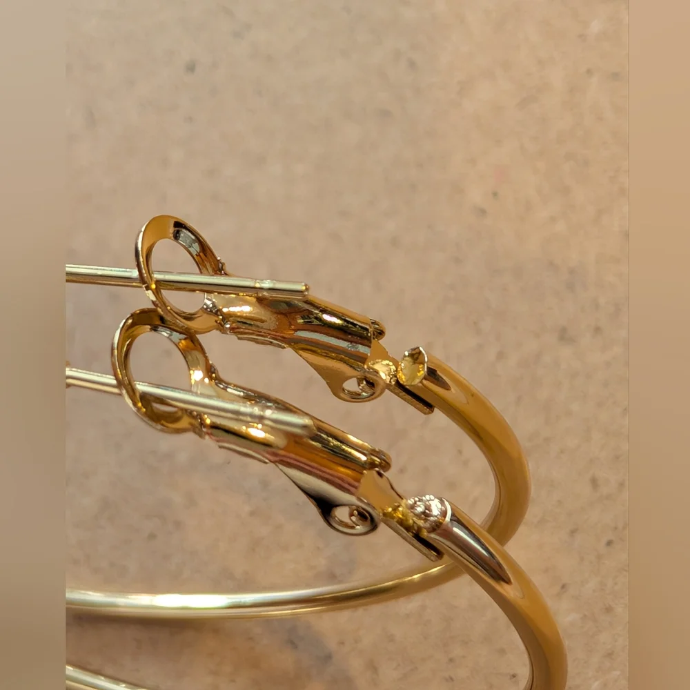 Gold Stainless Steel Hoop Earrings